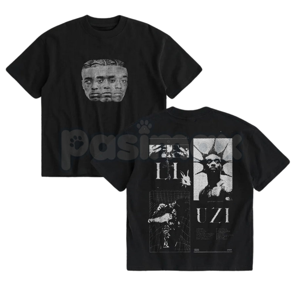 Uziii Double-Sided Heavy Cotton Graphic Tee - Premium Tactical Streetwear Shirt, Bold Urban Graphic Apparel, Heavyweight Double-Print Hypebeast Tee