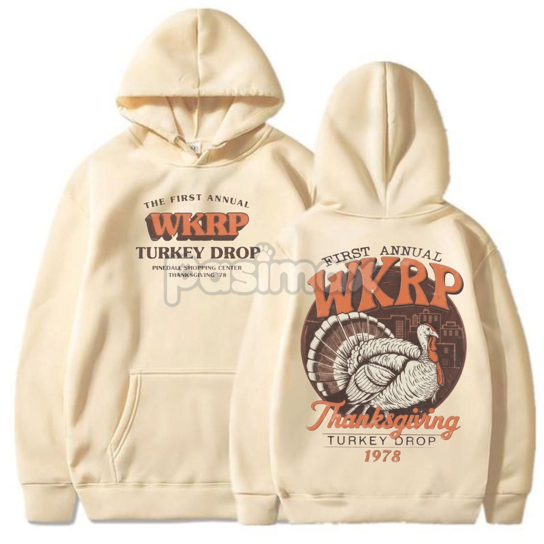 WKRP Turkey Drop 1978 Hoodie – Inaugural Thanksgiving Pullover, Cincinnati Sitcom Nostalgia
