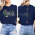 Wicked Musical "Defy Gravity" Two-Sided T-Shirt - Broadway Fan Apparel, Elphaba Glinda Graphic Tee, Broomstick & Wand Top
