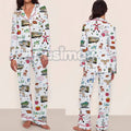 Women's Christmas Pajama Set - Elegant Long Sleeve Top & Pants, Comfortable Home Wear for Fall Winter & Holiday Gift