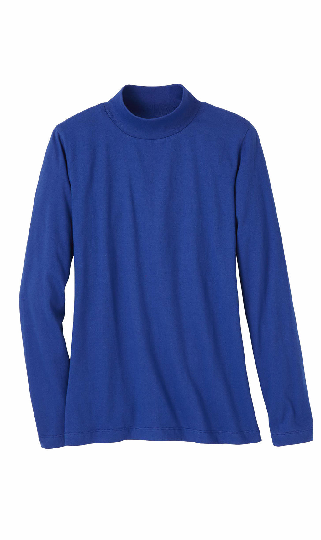 Women's Long Sleeve Cotton Blend Mock Neck Top - An All-Season Essential