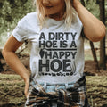 Humorous Gardening Pun Shirt – "A Dirty Hoe Is A Happy Hoe" Graphic Tee