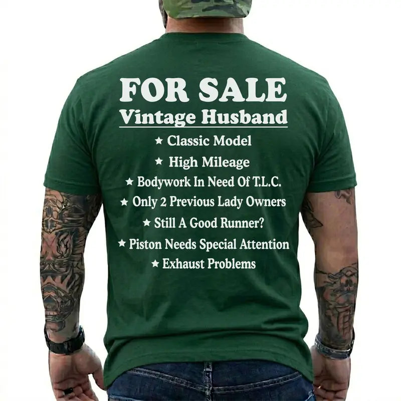 "Vintage Husband For Sale" T-Shirt – Funny Marriage Retro Graphic Tee