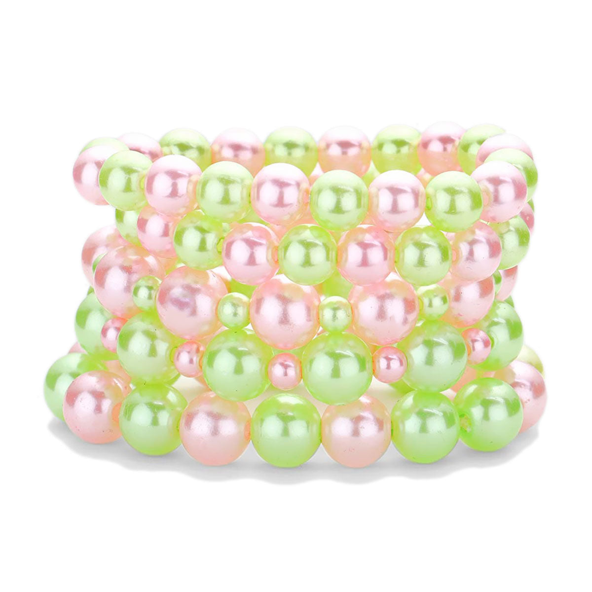 AKA Pink Green Pearl 5 Pc Bracelets