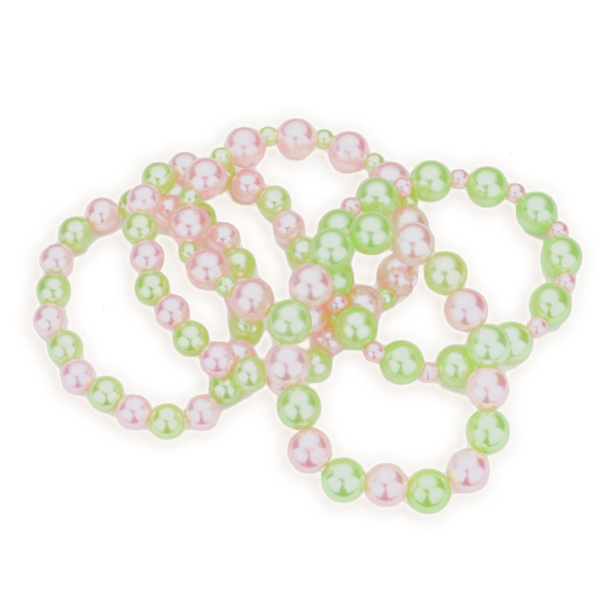 AKA Pink Green Pearl 5 Pc Bracelets