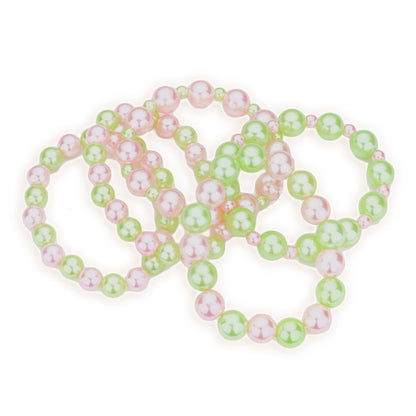 AKA Pink Green Pearl 5 Pc Bracelets