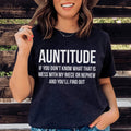 Witty Aunt Attitude Graphic T-Shirt – "Auntitude"