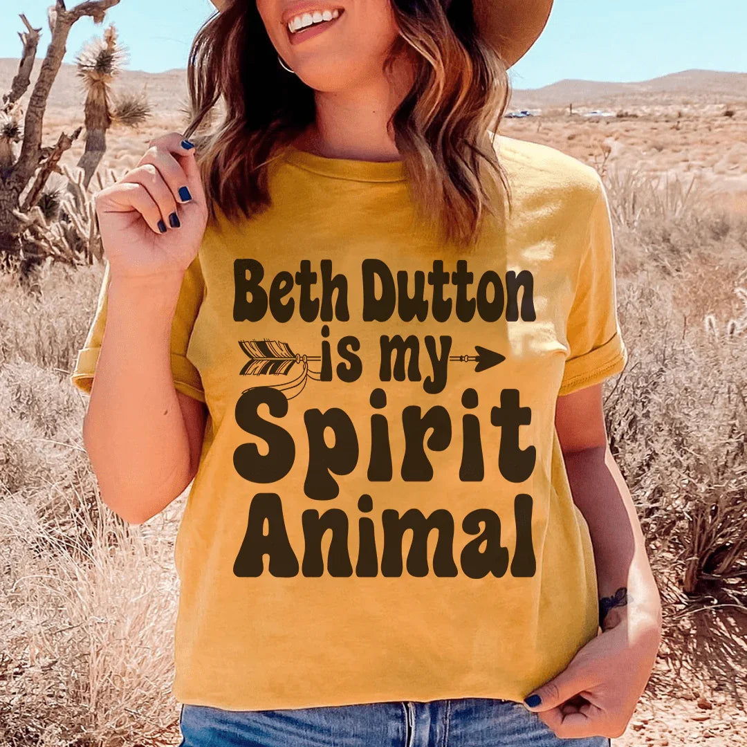 Country TV Fan Crewneck Tee – "Beth Dutton Is My Spirit Animal"