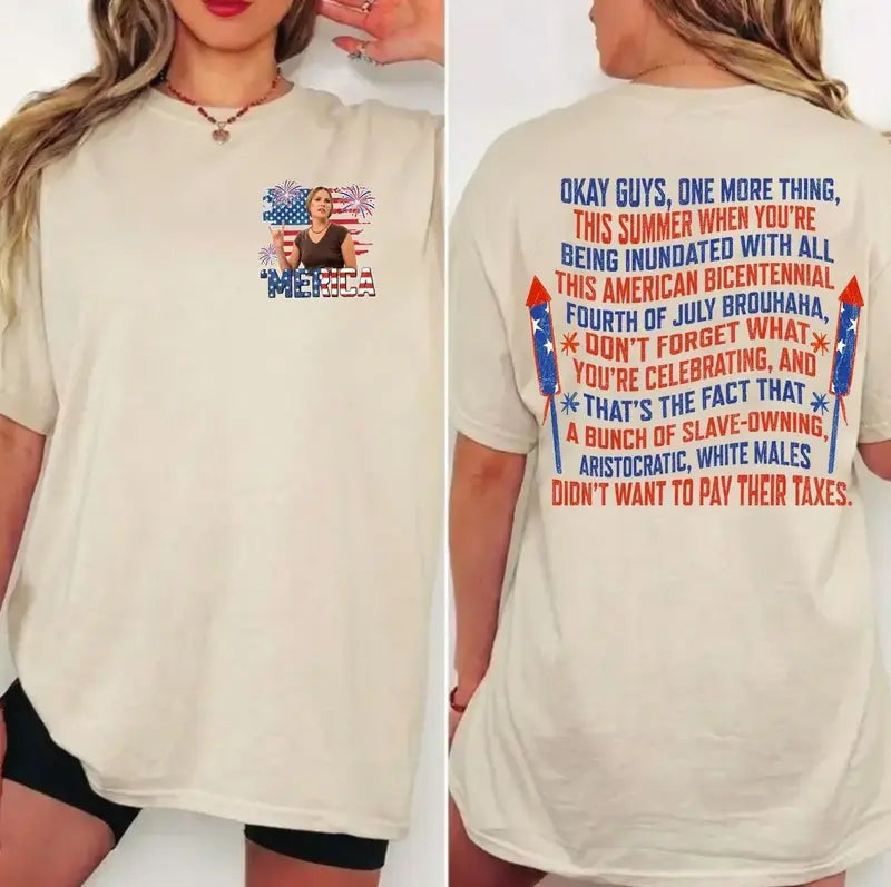 Dazed and Confused Ginny Stroud 4th of July T-Shirt – Two-Sided Retro 70s Cult Film Unisex Graphic Tee