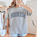 Minimalist Book Lover Top – "Bookish" Retro Serif Graphic Shirt