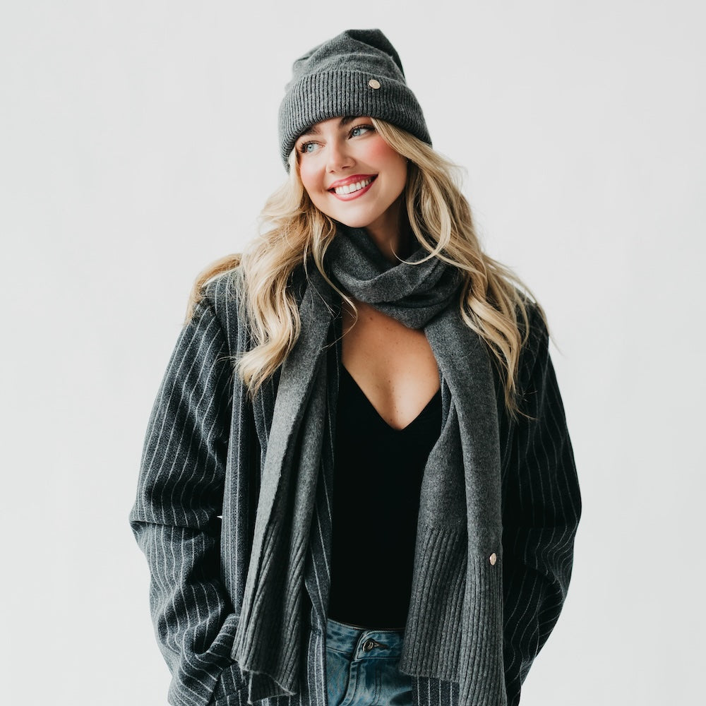 Cassidy Cashmere Wrap and Beanie Duo