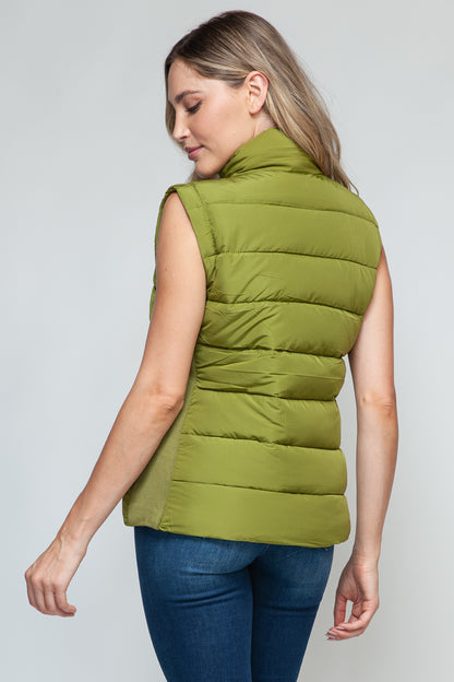 Snobbish Zip Up Turtleneck Vest with Pockets