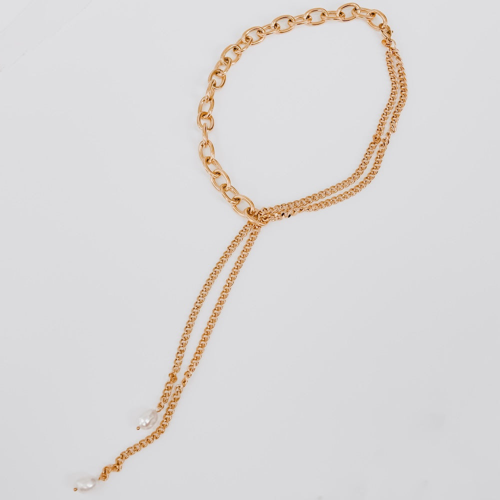 Dripped In Chains And Pearls Necklace - WATERPROOF