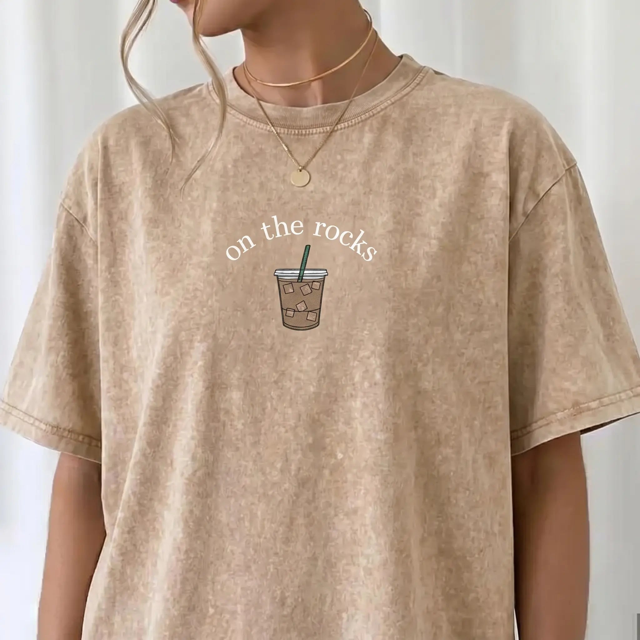 Washed Cotton Coffee T-Shirt – Vintage Graphic Caffeine Tee, Retro Lightweight Coffee Lover Shirt, Distressed Aesthetic Barista Streetwear