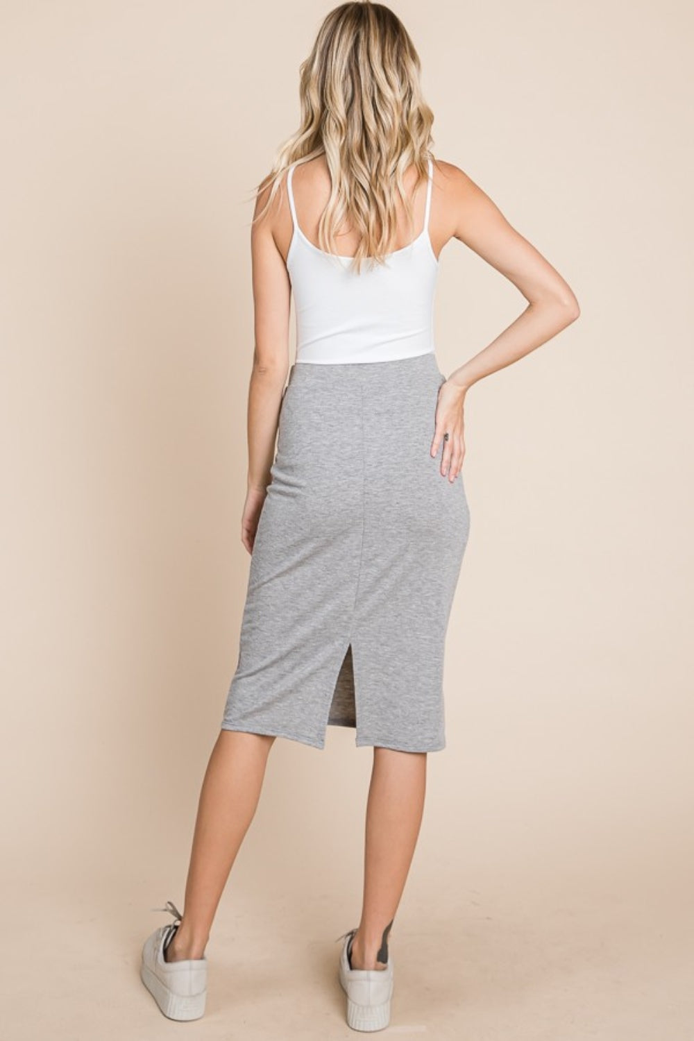 BOMBOM Elastic Waist Pencil Skirt