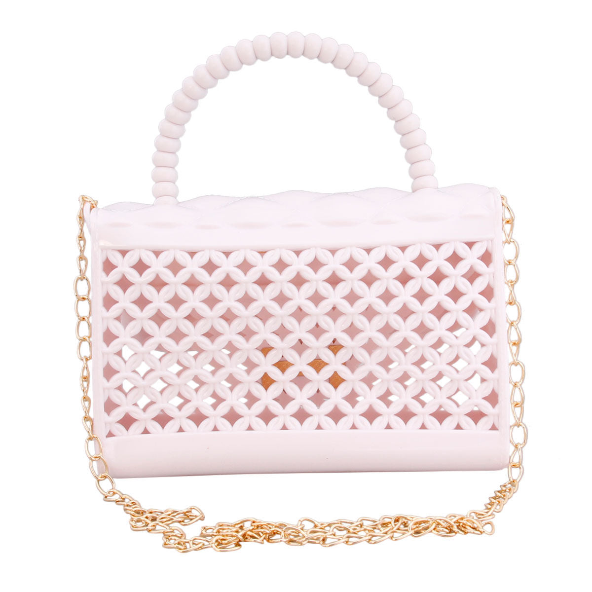 White Jelly Top Handle Mini Crossbody