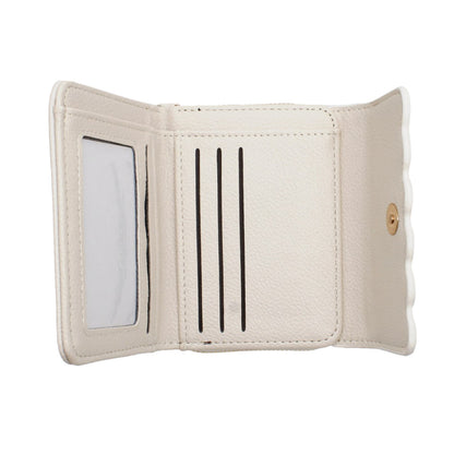 Accordian Wallet Beige Snap Cardholder for Women