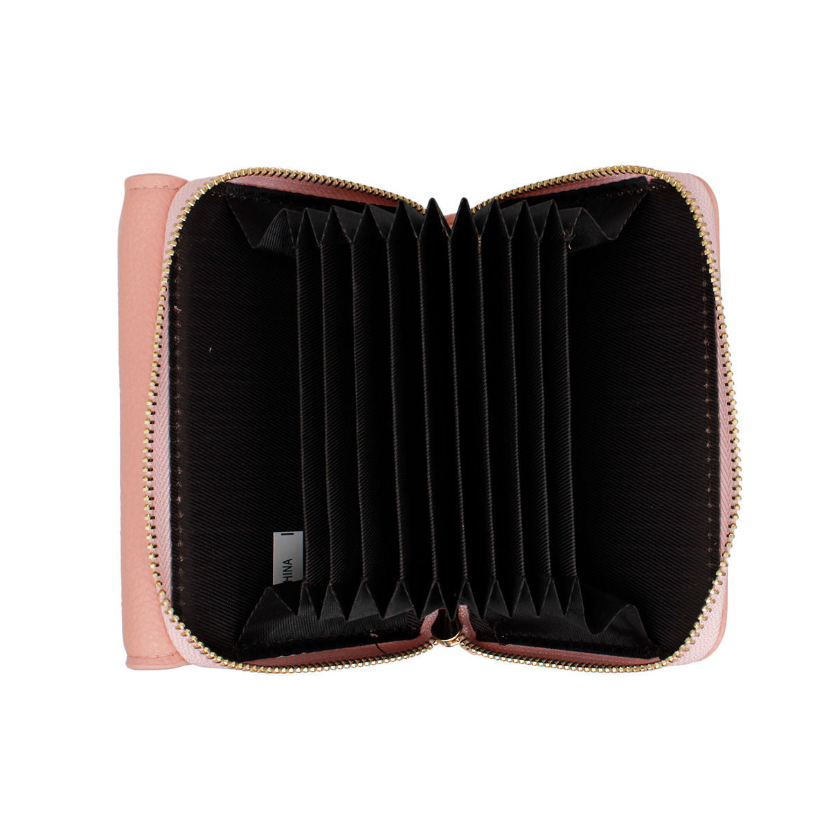 Accordian Wallet Pink Snap Cardholder for Women