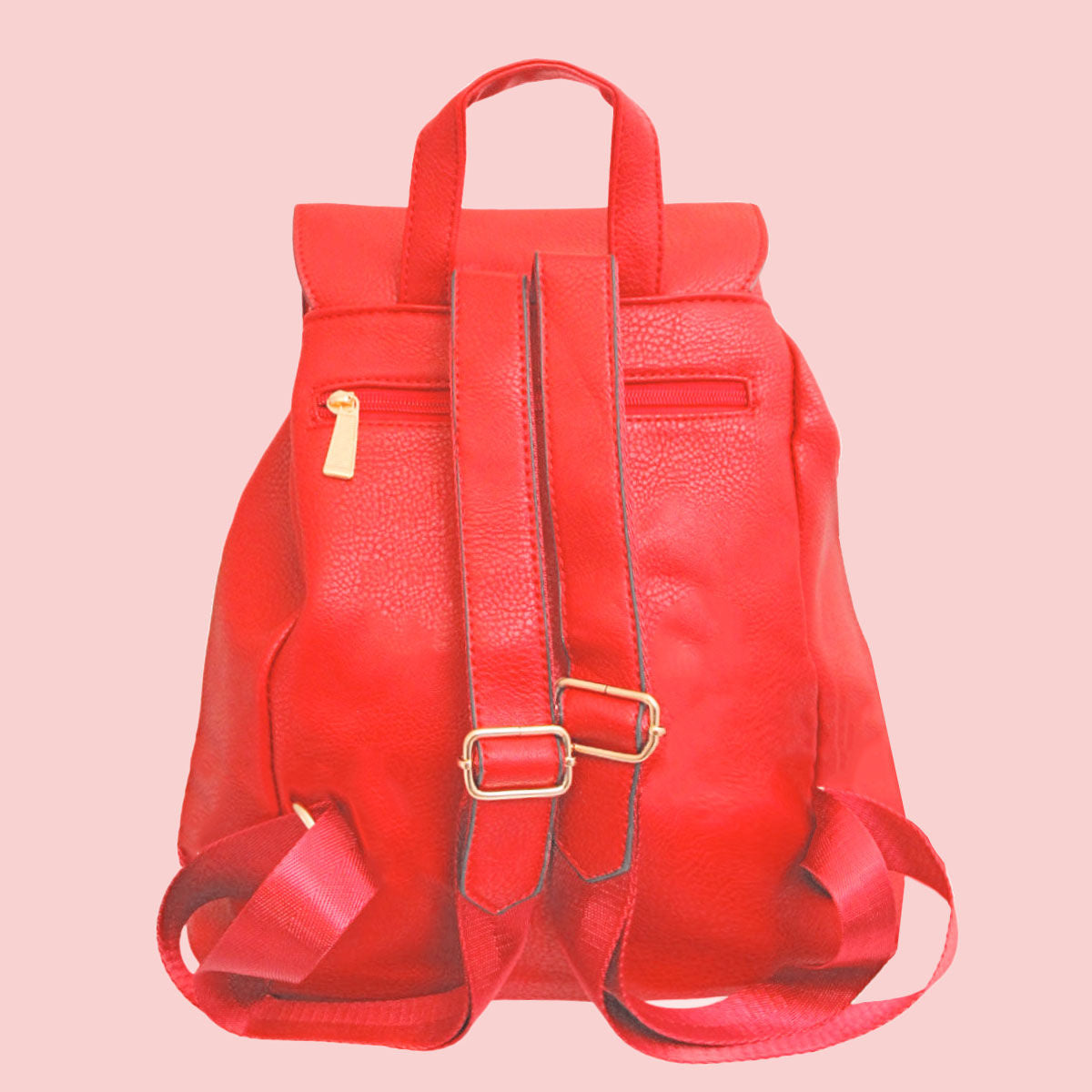 Amara Red Embroidered Flower Backpack