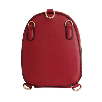 Wine Red Flower Mini Backpack