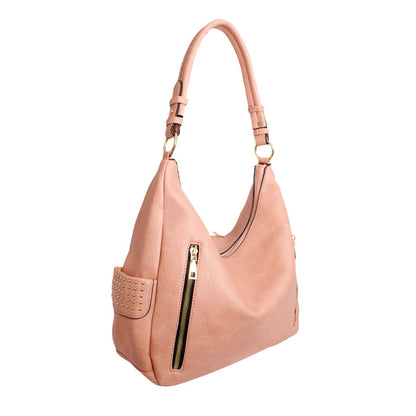 Purse Pink and Gold Stud Hobo Bag for Women