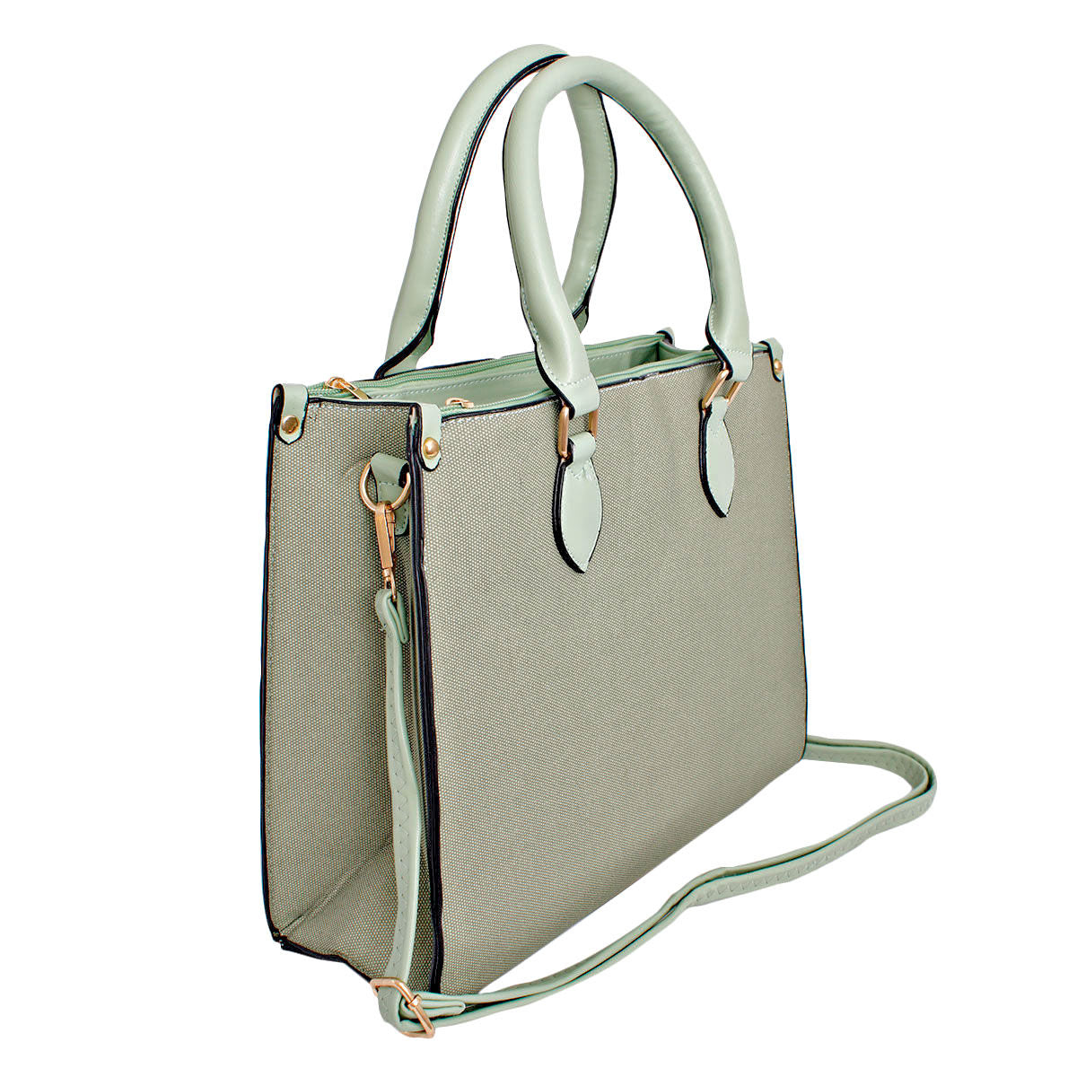 Purse Green Pebble Grain Satchel Handbag for Women