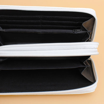 Zipper Wallet White Soft Grain for Women