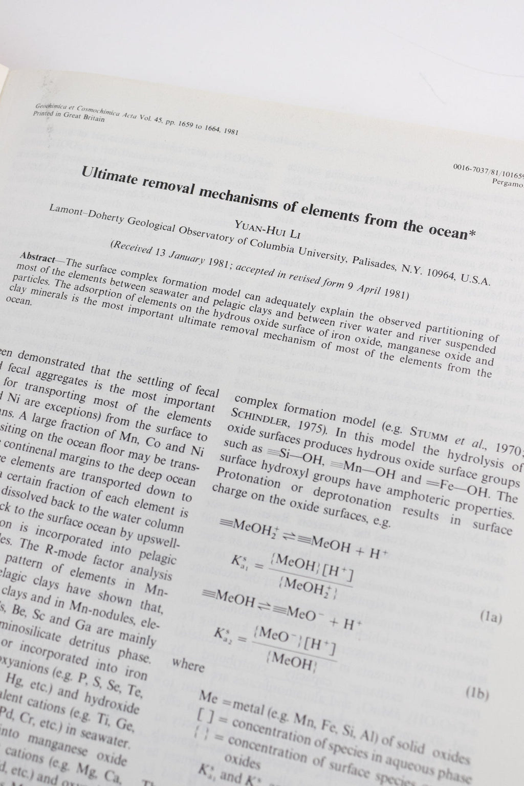 Geochimica et Cosmochimica Acta Journals