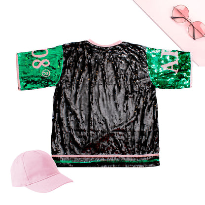 Alpha Kappa Alpha Black Sequin Jersey Shirt