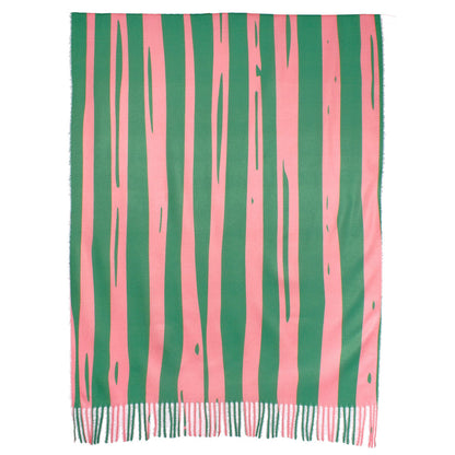 AKA Pink and Green Stripe Fashion Shawl Scarf