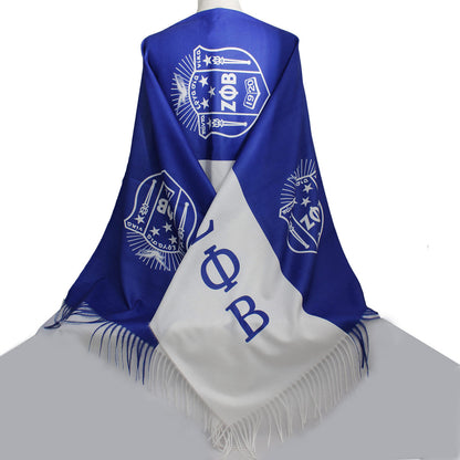 ZPB Blue and White Shield Fashion Shawl Scarf