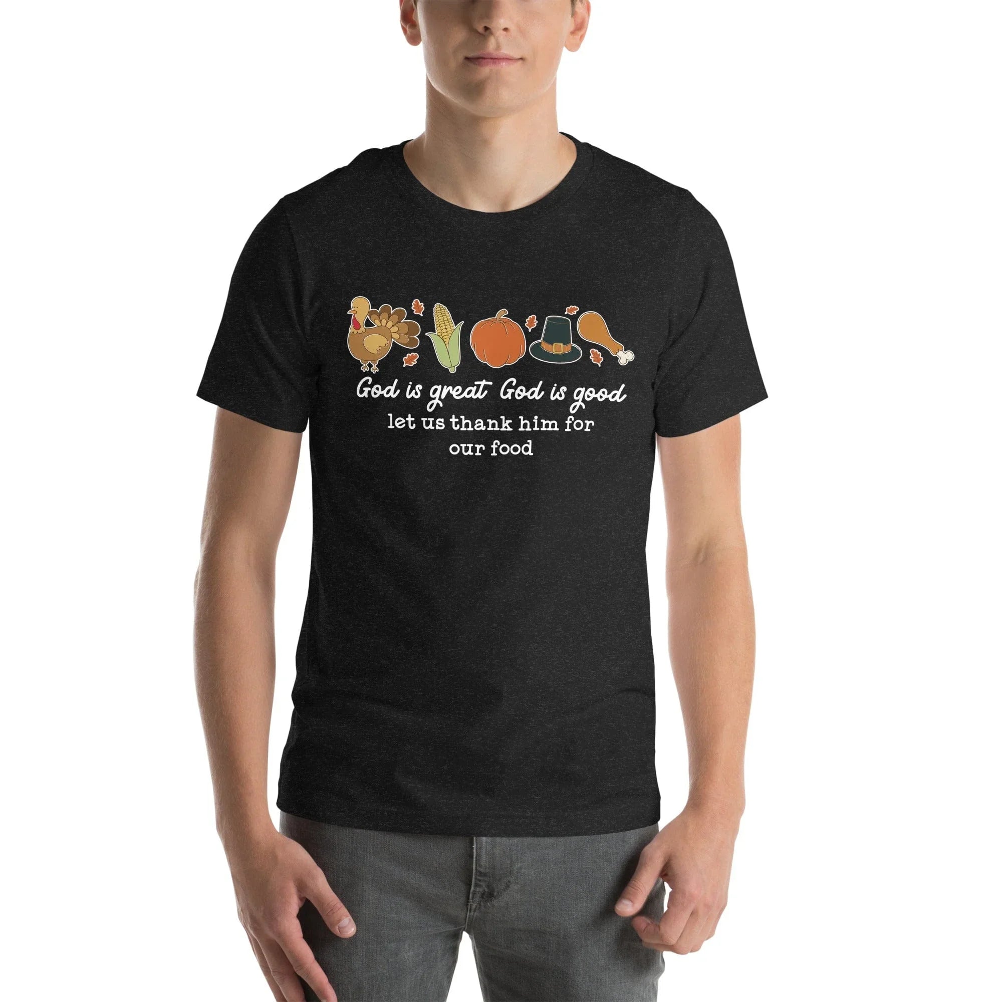 Gratitude Prayer Casual Shirt – "God Is Great God Is Good" Graphic T-Shirt