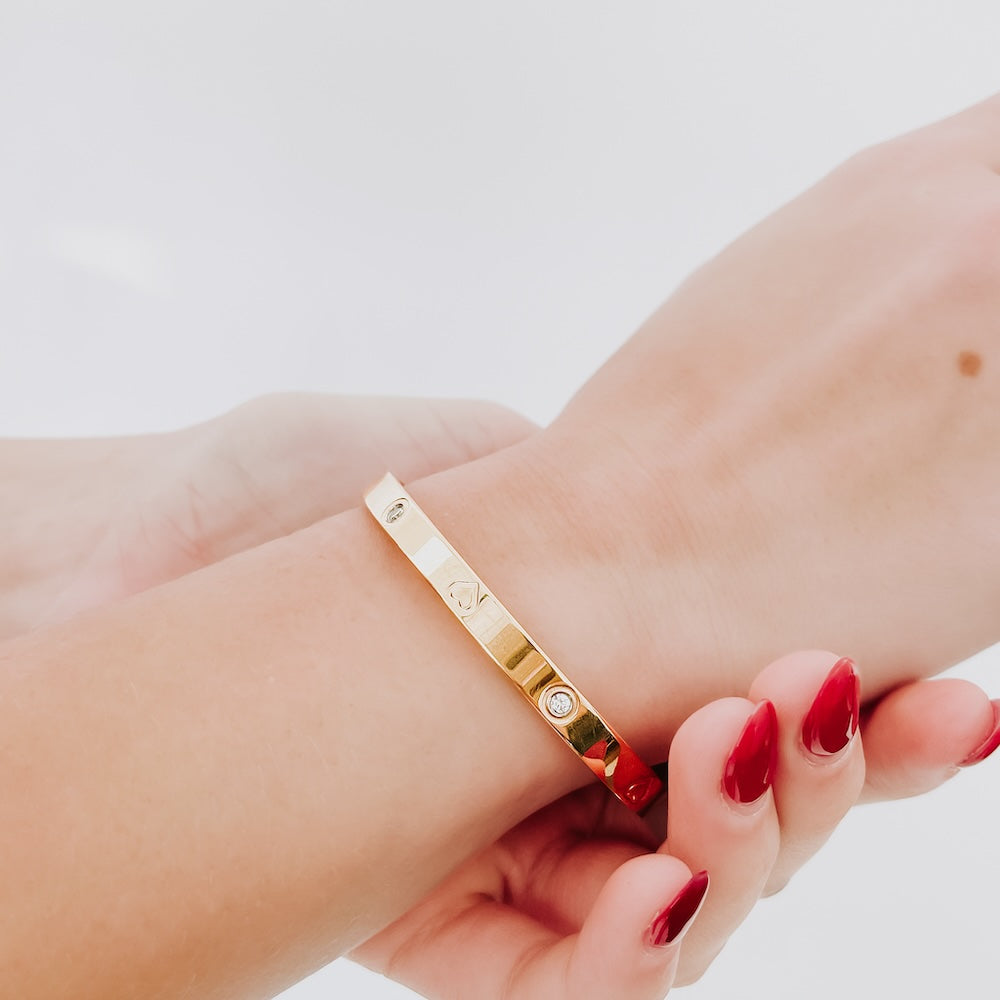 Halo Heart Bangle Bracelet - WATERPROOF