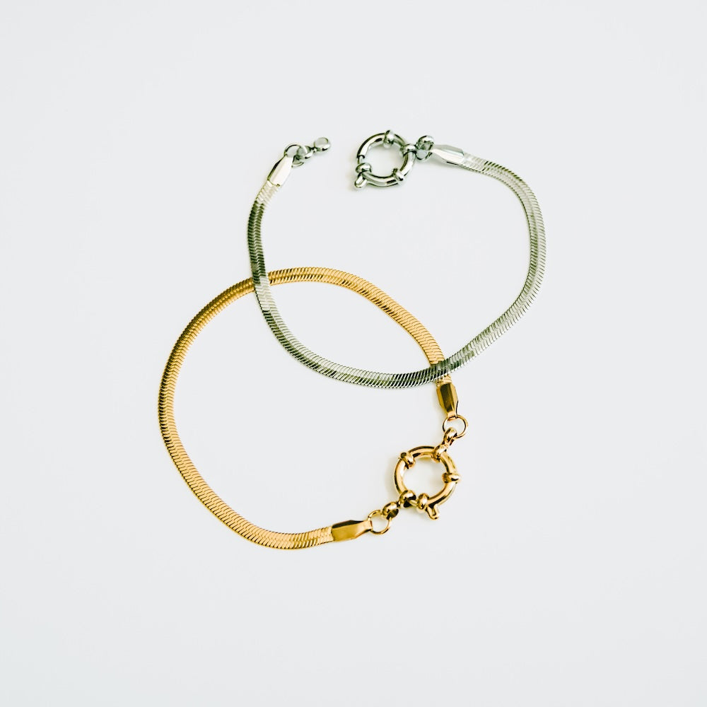 Hayden Herringbone Chain Bracelet - WATERPROOF