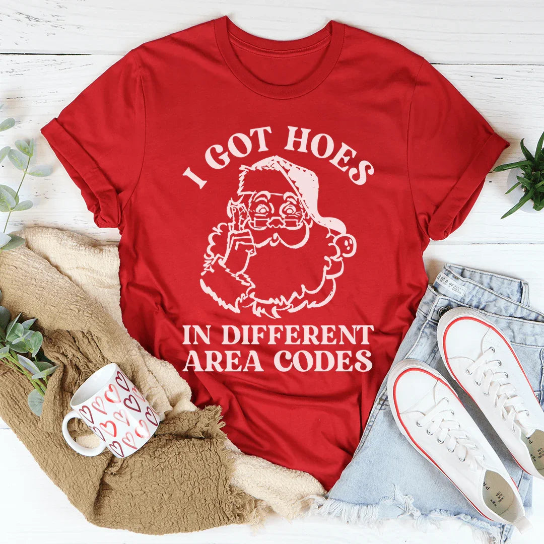 Funny Gardening & Plant Mom Top – "Hoes In Different Area Codes" Tee