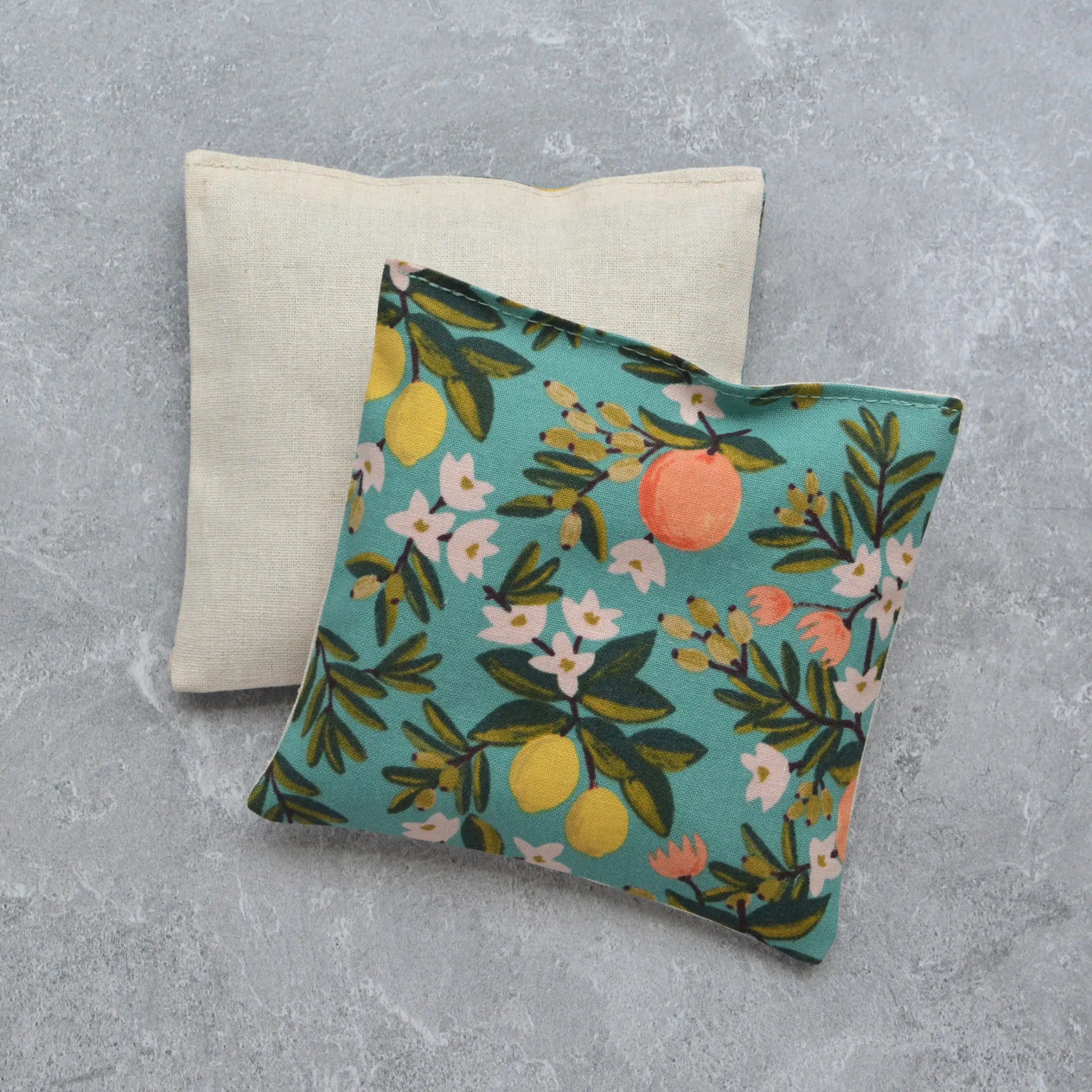 Citrus Grove Teal Cotton Lavender Sachet Bundle