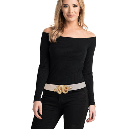 White & Gold Wonder: Snake Belt