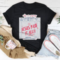 Minimalist Gospel Faith Tee – "Jesus Paid All" Christian Graphic Shirt