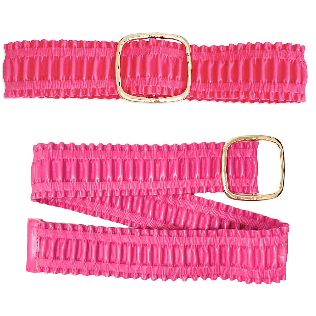 Belt Fuchsia Ruffled Wide Stretch for Women