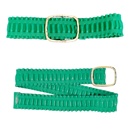 Belt Green Ruffled Wide Stretch for Women