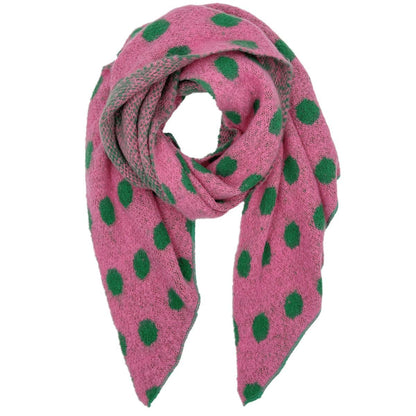 AKA Pink Green Polka Dot Scarf