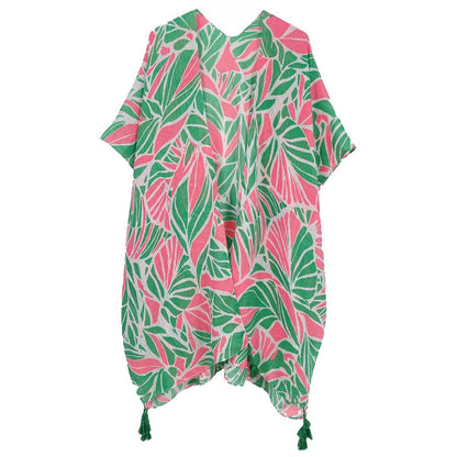 AKA Kimono Lurex Tropical Pink Orange and Green