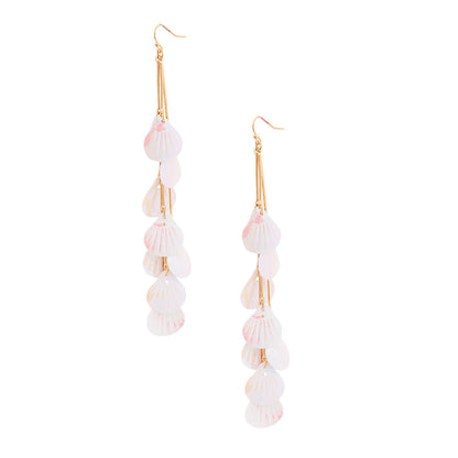 White Irridescent Shell Earrings