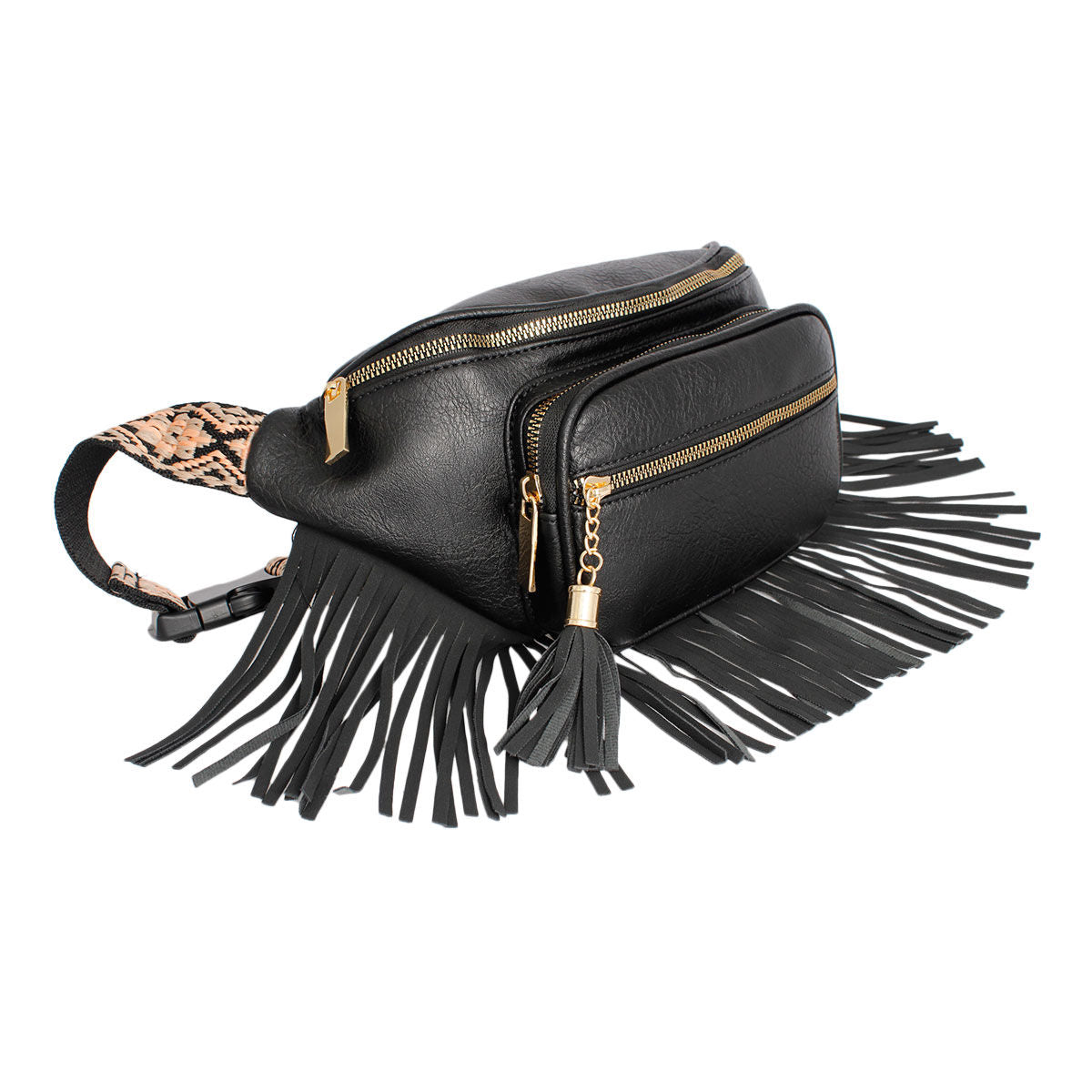 Black Fringe Fanny Pack