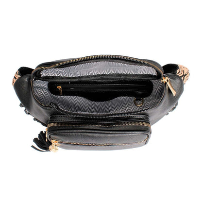 Black Fringe Fanny Pack