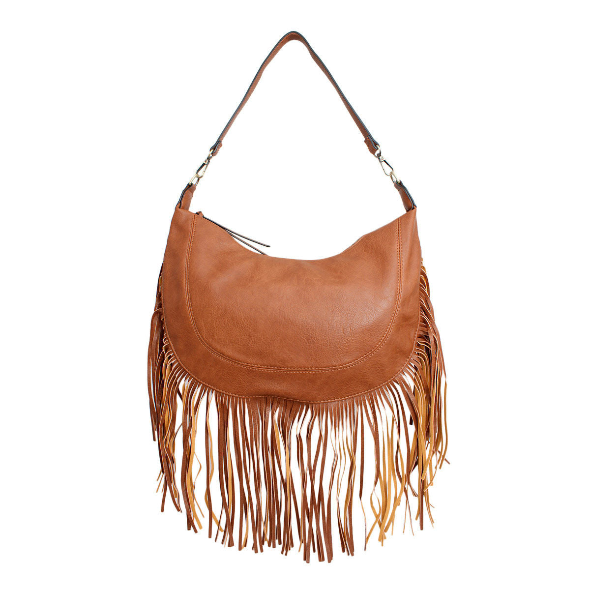 Purse Brown Round Fringe Hobo Bag for Women