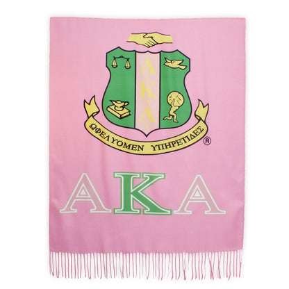 AKA Pink and Green Shield Fashion Shawl Scarf