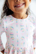 Party Time L/S Ruffle Hem Twirl Dress