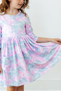 Mermaid Magic 3/4 Sleeve Pocket Twirl Dress