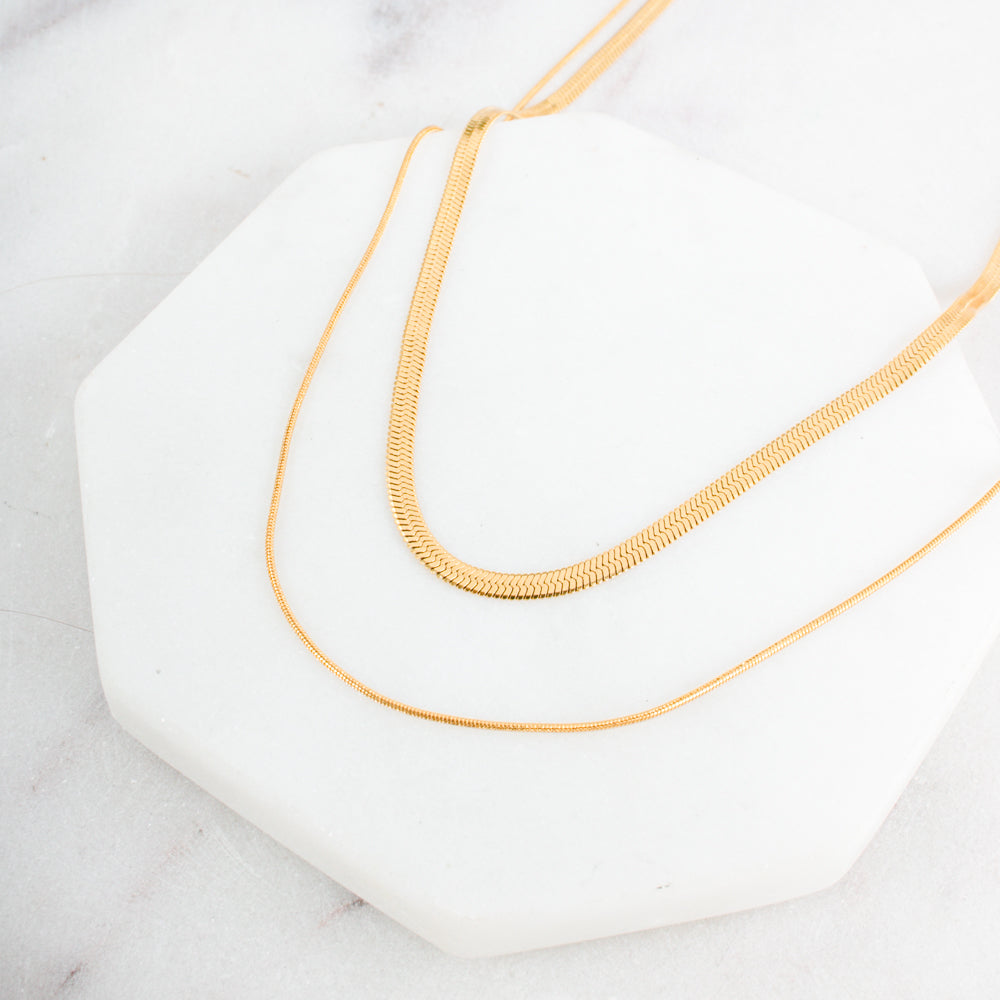 Brooke Layered Chain Necklace WATERPROOF
